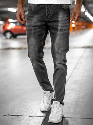 Černé pánské džíny regular fit Bolf R908