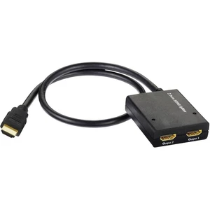 Inakustik 3247012 2 porty HDMI splitter so zabudovaným opakovačom 1920 x 1440 Pixel čierna