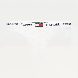 TOMMY HILFIGER Bílá tanga Thong Burnout Tommy 85