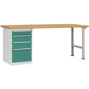 Dílenském COMBI model 5 s masivní deskou, Šxhxv = 1500 x 700 x 840 mm Manuflex WC5109.0001 WC5109.0001