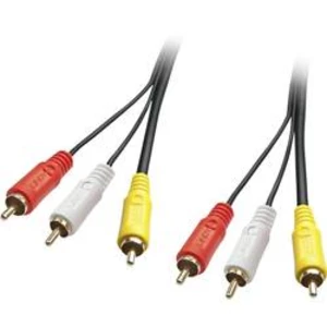 Kompozitní cinch AV kabel LINDY LINDY Audio-Videokabel 3xRCA m/3x RCA m 35690, [3x cinch zástrčka - 3x cinch zástrčka], 1.00 m, černá
