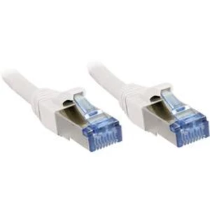 Síťový kabel RJ45 LINDY 47190, CAT 6A, S/FTP, 30.00 cm, bílá