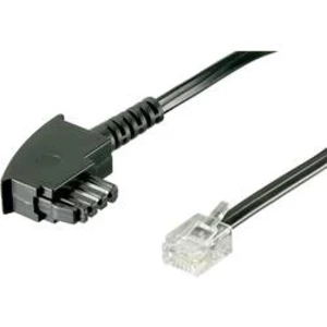 DSL kabel Basetech BT-1602090, [1x telefonní zástrčka TAE-F - 1x RJ12 zástrčka 6p6c], 3.00 m, černá