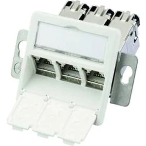 Síťová zásuvka pod omítku panel CAT 6A 3 porty Telegärtner bílá
