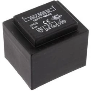 Transformátor do DPS Gerth EI 42/20, prim: 230 V, Sek: 2x 4,5 V, 888 mA, 8 VA