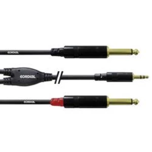 Kabelový adaptér Cordial CFY3WPP [1x jack zástrčka 3,5 mm - 2x jack zástrčka 6,3 mm], 3.00 m, černá