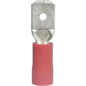 Faston konektor Vogt Verbindungstechnik 3910S-1, šířka 6.3 mm částečná izolace, červená, 1 ks