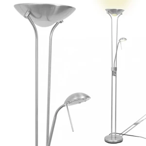 Stojací stmievací LED lampa Dekorhome Strieborná,Stojací stmievací LED lampa Dekorhome Strieborná