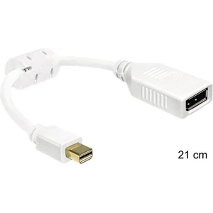 Delock 0403315 DisplayPort adaptér [1x mini DisplayPort zástrčka - 1x zásuvka DisplayPort] biela s feritovým jadrom