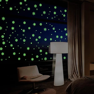 Creative Snow Fluorescent Luminous Paste Stickers Night Light Living Room Bedroom Decorative Wall Sticker Can Be Removed