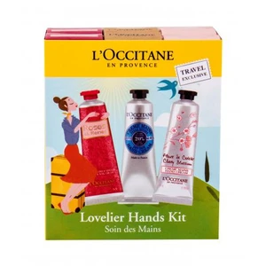 L´Occitane Roses Et Reines dárková kazeta krém na ruce 2 x 30 ml + krém na ruce Shea Butter 2 x 30 ml + krém na ruce Cherry Blossom 2 x 30 ml pro ženy