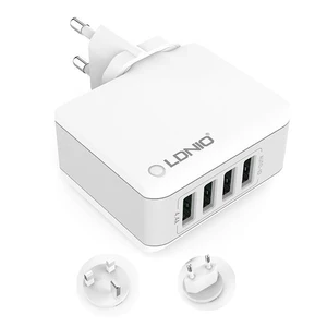 LDNIO 4 USB Ports 4.4A Fast Charging EU UK Plug Wall Travel Charger for iPhone 7 iPad Samsung