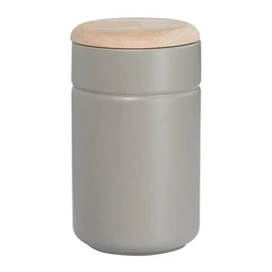 Sivá porcelánová dóza s dreveným vekom Maxwell & Williams Tint, 900 ml