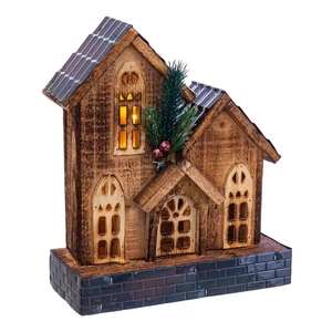 Svetelná dekorácia Unimasa Casa Madera, výška 25 cm