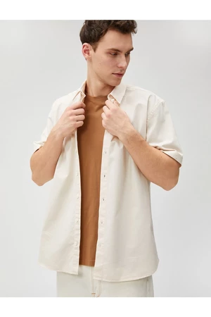 Koton Summer Shirt Short Sleeve Classic Collar Cotton