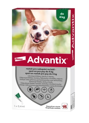 Advantix pro psy spot-on do 4 kg 0.4 ml