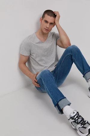 Tričko Tommy Jeans šedá barva, DM0DM09587