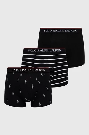 Boxerky Polo Ralph Lauren (3-pack) pánské, černá barva, 714830299009