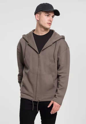 Long military hoodie with zipper
