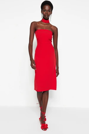 Trendyol Red Lined Woven Evening Dress