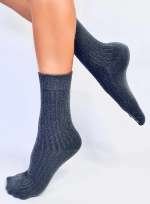 Tmavosivé hrejivé dámske ponožky