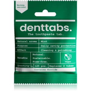 Denttabs Natural Toothpaste Tablets with Fluoride zubní pasta s fluoridem v tabletách Mint 125 tbl