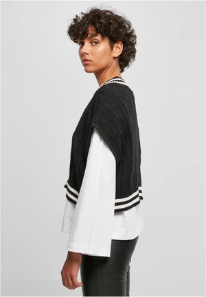Women's cropped knit College Slipover black