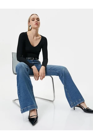 Koton Flare Jeans Slim Fit Standard Waist Flexible Cotton Pocket - Victoria Jean