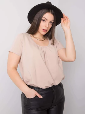 Beige oversized cotton blouse