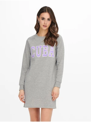 Light grey Sweatshirt Dress with Prints JDY Venus - Women