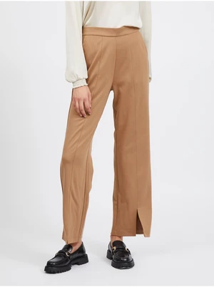 Light brown women's wide trousers VILA Amerone - Ladies