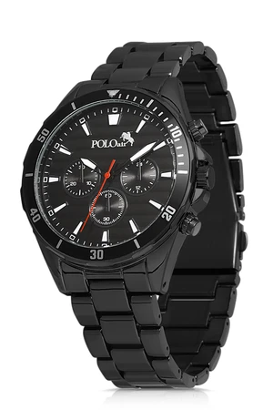 Polo Air Metal Strap Sports Men's Wristwatch Black Color