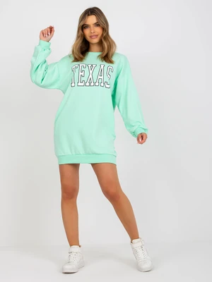 Light green oversized sweatshirt with print