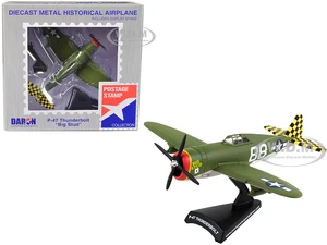 Republic P-47 Thunderbolt Fighter Aircraft "Big Stud" United States Army Air Force 1/100 Diecast Model Airplane by Postage Stamp