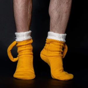 3D Beer Mug Socks, Knit Long Tube Socks Cute Unisex Novelty Winter Warm Beer Socks Double Color Block Floor Socks