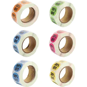 6 Rolls Adhesive Stickers Discount Price Decals Retail Labels Tags Scratch