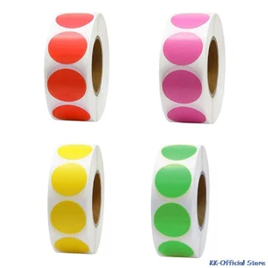 500pcs/roll Chroma Label Color Code Dot Labels Stickers 1 Inch Yellow,Green,Red,Pink Teacher Office Supplies Stationery Stickers