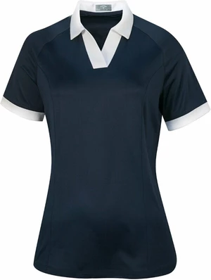 Callaway Womens Short Sleeve V-Placket Colourblock Polo Peacoat L Camiseta polo