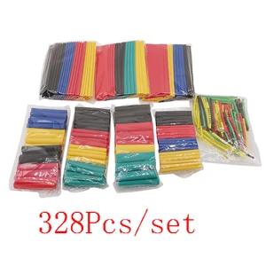 328Pcs/set 2:1 Heat Shrink Tube Sleeve Wrapping Kit Electrical Wire Cable Heat Shrinking Tubing Tube 8 Sizes Mixed Color