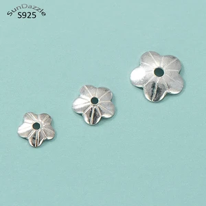 Genuine Real Solid 925 Sterling Plain Silver Bead Caps End Cap Fillagree Spacer Torus Beads Connector Jewelry Making Findings