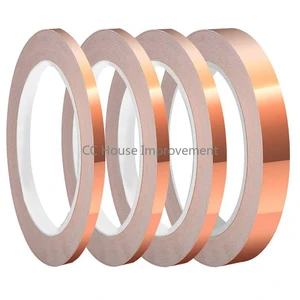 10M 25M Copper Foil Tape Single Side Conductive Shielding Tape Snail Tape Stain Glass Home Appliance DIY Copper Tape