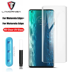 UV Liquid Full Glue Cover For Motorola Edge Plus Screen Protector 3D Curved Ultra Clear HD Tempered Glass For Moto Edge Edge+