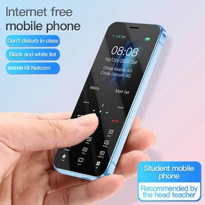 Super Mini Ultrathin Card Mobile Phone 1.8" 2G GSM MP3 Telphone NO Camera Bluetooth Dialer Blacklist Dual SIM Student CellPhone