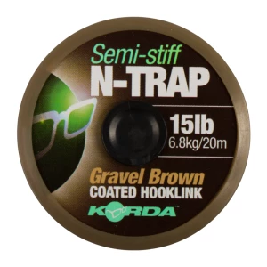 Korda návazcová šňůrka n-trap semi stiff gravel brown 20 m - 30 lb