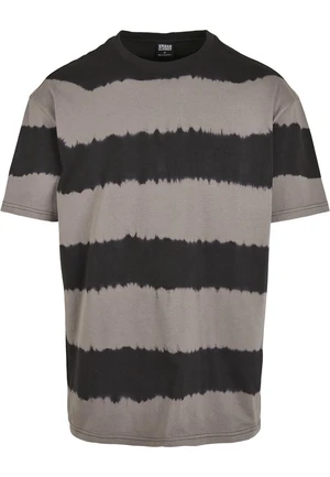 Oversized Striped Tye Dye Tee Asphalt/black