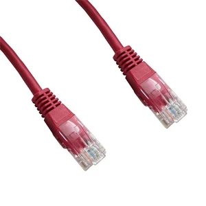 Kábel DATACOM síťový (RJ45), 1m (1512) červený Patch kabel UTP lanko cat.5e se dvěma konektory RJ45, pro propojování počítačových sítí (např. pro spoj