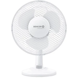 Ventilátor stolový Sencor SFE 2327WH biely stolný ventilátor • priemer vrtule: 23 cm • 3 lopatky • počet rýchlostí: 2 • príkon: 30 W • hlučnosť 50 dB(