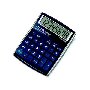 Kalkulačka Citizen CDC-80BL (CDC-80BL) modrá Elegantní kompaktní stolní kalkulátor s 8místným nakloněným displejem a obchodními funkcemi. Ve stylovém 