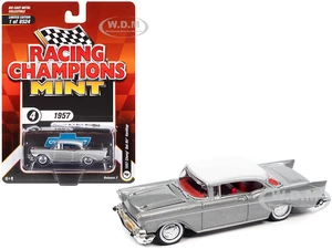 1957 Chevrolet Bel Air Hardtop Silver Metallic with White Top "Racing Champions Mint 2022" Release 2 Limited Edition to 8524 pieces Worldwide 1/64 Di