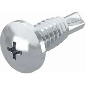 Závitníkové šrouby křížová drážka Philips OBO Bettermann 3176428, 16 mm, ocel, 100 ks